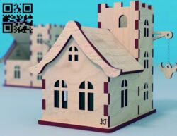 Wooden house E0012769 file cdr and dxf free vector download for laser cut