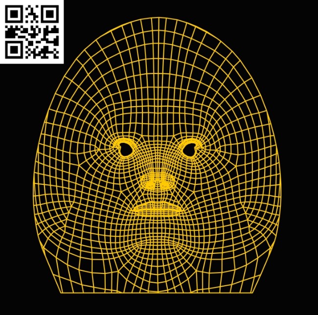 3D illusion led lamp Egg man face E0013185 file cdr and dxf free vector download for laser engraving machines