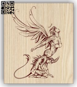 Angel and Demon E0012983 file cdr and dxf free vector download for laser engraving machines