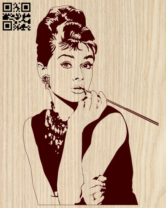 Audrey Hepburn E0013027 file cdr and dxf free vector download for laser engraving machines