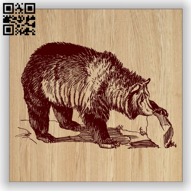 Bear E0013026 file cdr and dxf free vector download for laser engraving machines