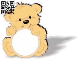 Bear photo frame E0013173 file cdr and dxf free vector download for laser cut