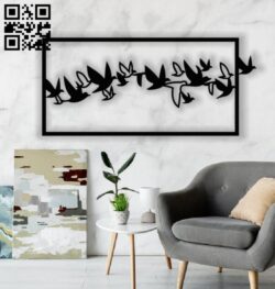Birds panel E0013013 file cdr and dxf free vector download for laser cut plasma