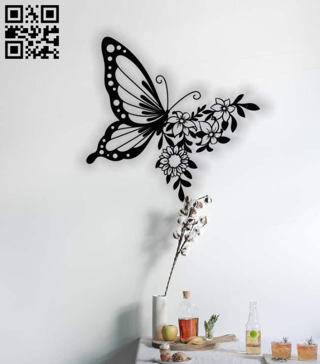 Butterfly E0013141 file cdr and dxf free vector download for laser cut