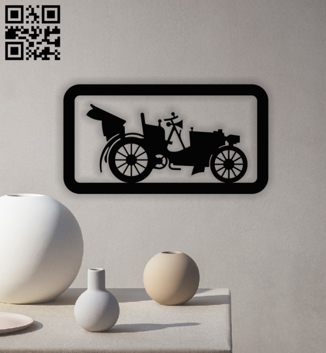 Car wall decor E0013014 file cdr and dxf free vector download for laser cut plasma