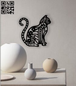 Cat wall decor E0013046 file cdr and dxf free vector download for laser cut plasma