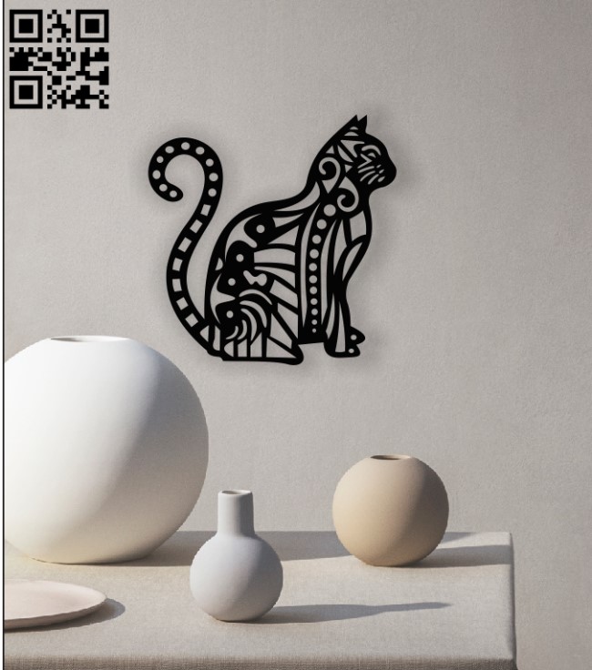 Cat wall decor E0013046 file cdr and dxf free vector download for laser cut plasma