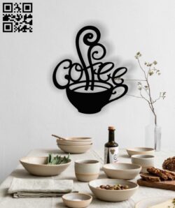 Coffee cup wall decor E0013012 file cdr and dxf free vector download for laser cut plasma