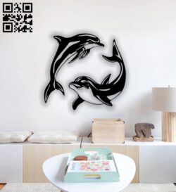 Dolphin E0013180 file cdr and dxf free vector download for laser cut plasma