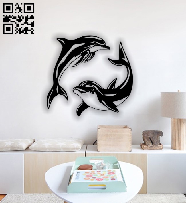 Dolphin E0013180 file cdr and dxf free vector download for laser cut plasma