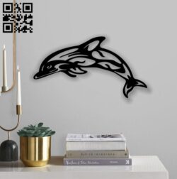 Dolphin wall decor E0013045 file cdr and dxf free vector download for laser cut plasma
