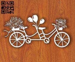Double bike E0013140 file cdr and dxf free vector download for laser cut
