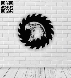Eagle with saw E0013133 file cdr and dxf free vector download for cnc cut plasma