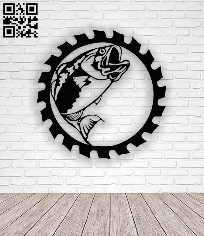 Fish with saw E0013134 file cdr and dxf free vector download for cnc cut plasma