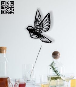 Floral bird E0012962 file cdr and dxf free vector download for laser cut plasma