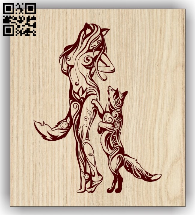 Fox man E0013081 file cdr and dxf free vector download for laser engraving machines