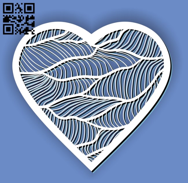 Heart with wavy E0012977 file cdr and dxf free vector download for laser cut