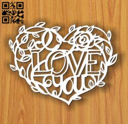I Love You E0013097 file cdr and dxf free vector download for laser cut plasma