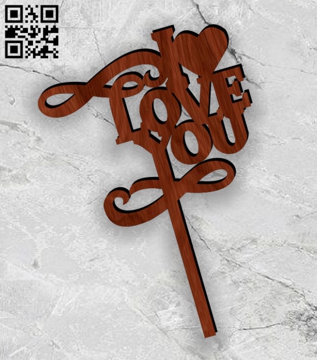 I love you topper E0013095 file cdr and dxf free vector download for laser cut plasma