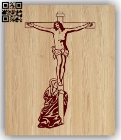 Jesus with cross E0013191 file cdr and dxf free vector download for laser engraving machines