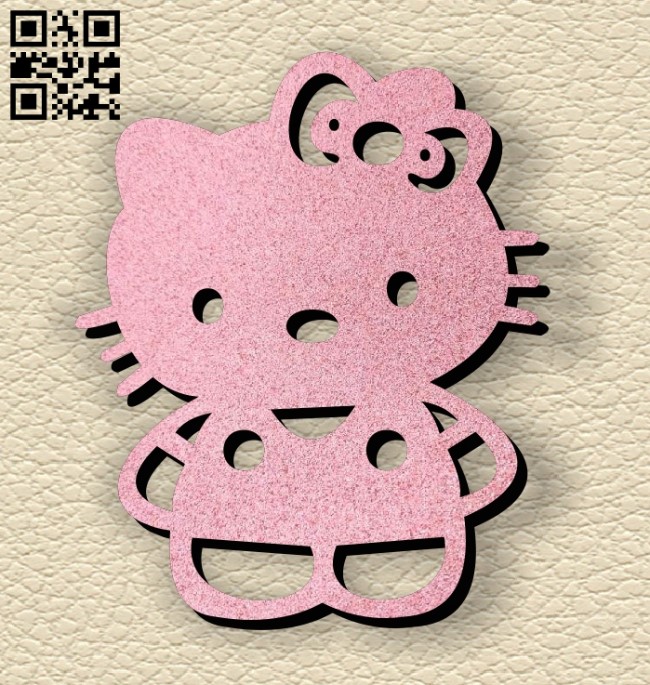 Kitty keychain E0013055 file cdr and dxf free vector download for laser cut