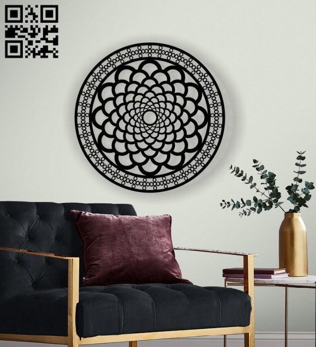 Mandala wall decor E0013063 file cdr and dxf free vector download for laser cut plasma