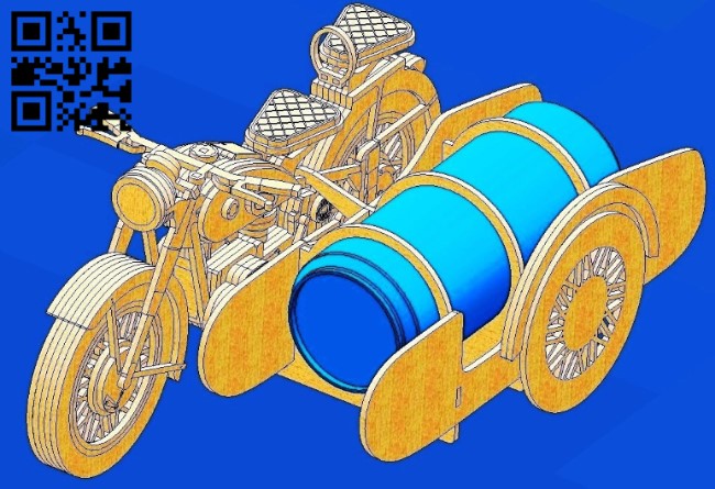Motorcycle with beer E0013115 file cdr and dxf free vector download for laser cut