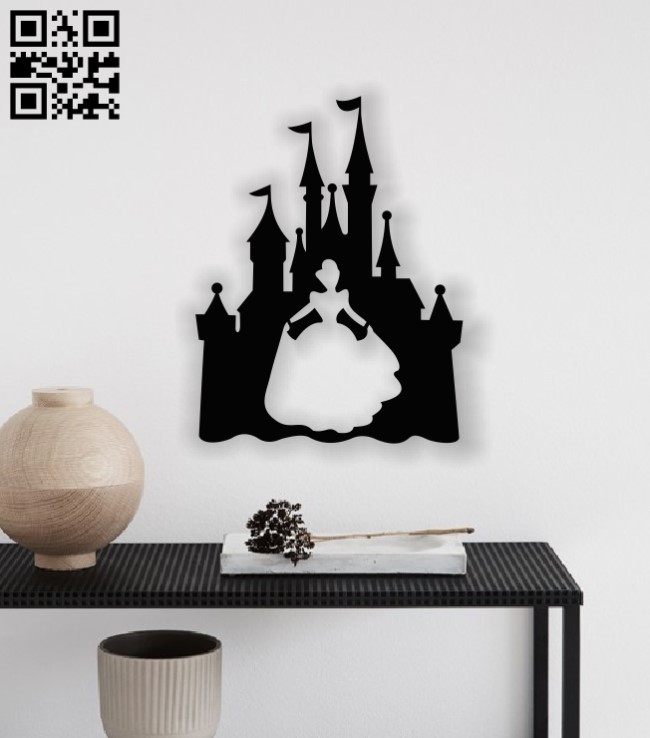 Princess with ice castle E0012963 file cdr and dxf free vector download for laser cut plasma