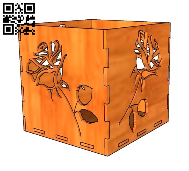 Rose box E0013006 file cdr and dxf free vector download for laser cut
