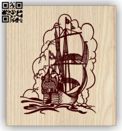 Ship E0013101 file cdr and dxf free vector download for laser engraving machines