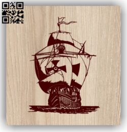 Ship E0013157 file cdr and dxf free vector download for laser engraving machines