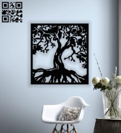 Tree wall decor E0013044 file cdr and dxf free vector download for laser cut plasma