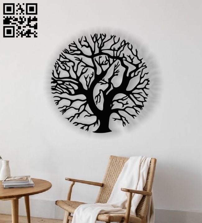 Tree wall decor E0013088 file cdr and dxf free vector download for laser cut plasma