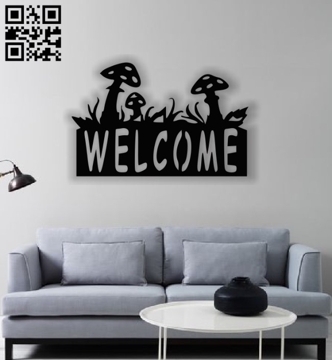 Welcome wall decor E0013018 file cdr and dxf free vector download for laser cut plasma