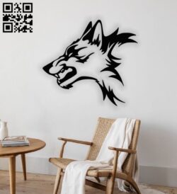 Wolf wall decor E0013130 file cdr and dxf free vector download for cnc cut plasma
