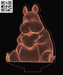 3D illusion led lamp Mouse E0013363 file cdr and dxf free vector download for laser engraving machines
