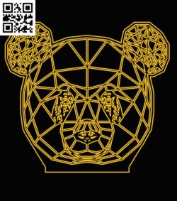 3D illusion led lamp Panda E0013496 file cdr and dxf free vector download for laser engraving machine