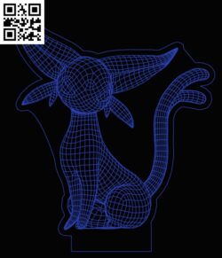3D illusion led lamp Pokemom E0013285 file cdr and dxf free vector download for laser engraving machines