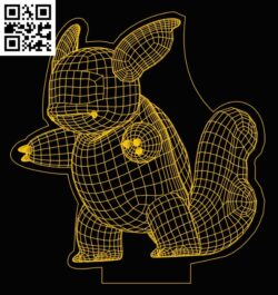 3D illusion led lamp Pokemon E0013286 file cdr and dxf free vector download for laser engraving machines