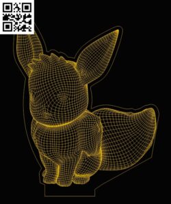 3D illusion led lamp Pokemon E0013397 file cdr and dxf free vector download for laser engraving machines