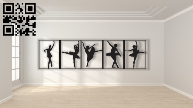 Ballerina dancer E0013444 file cdr and dxf free vector download for laser cut plasma