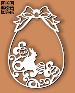 Bunny with easter eggs E0013409 file cdr and dxf free vector download for laser cut plasma