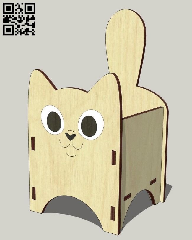 Cat box E0013289 file cdr and dxf free vector download for laser cut