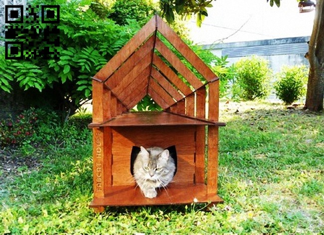 Cat house E0013235 file cdr and dxf free vector download for laser cut