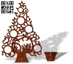 Christmas tree with god E0013439 file cdr and dxf free vector download for laser cut