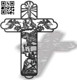 Cross with Easter E0013453 file cdr and dxf free vector download for laser cut plasma
