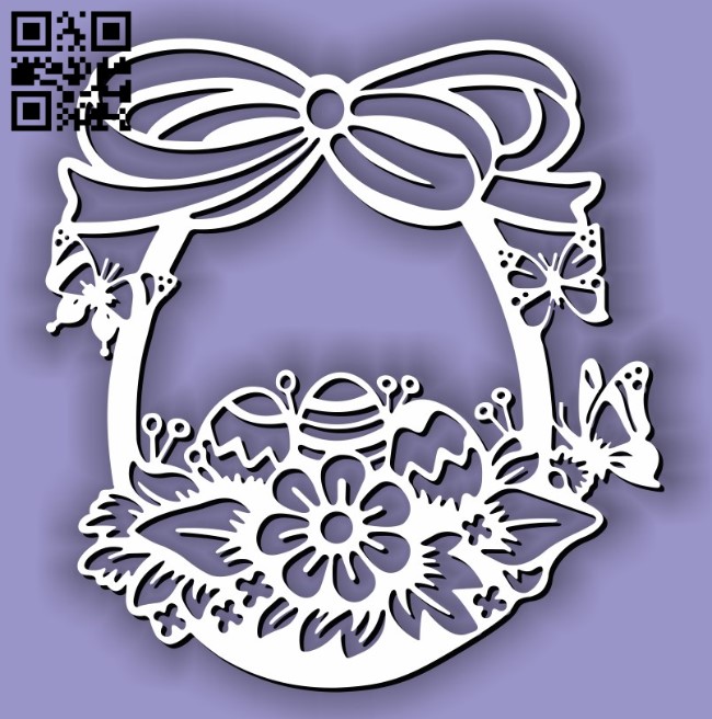 Easter egg basket E0013406 file cdr and dxf free vector download for laser cut plasma