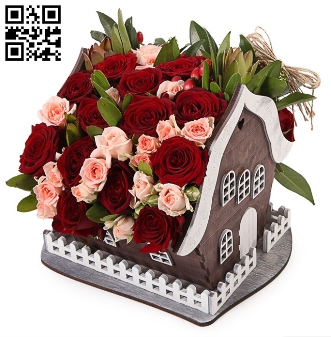 Flower house E0013205 file cdr and dxf free vector download for laser cut