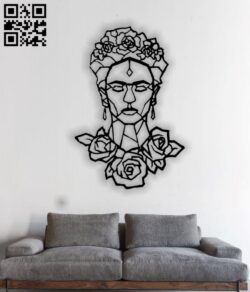 Frida Kahlo wall art E0013421 file cdr and dxf free vector download for laser cut plasma