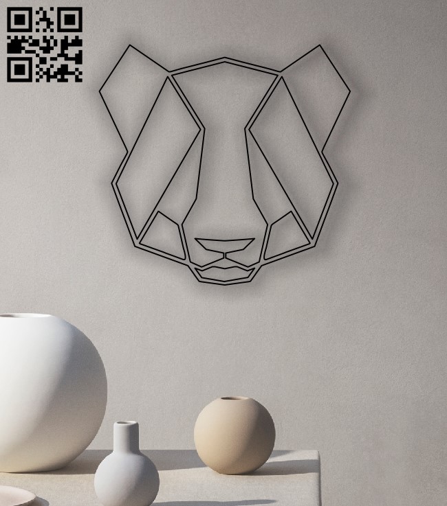 Geometric Panda head E0013497 file cdr and dxf free vector download for laser cut plasma